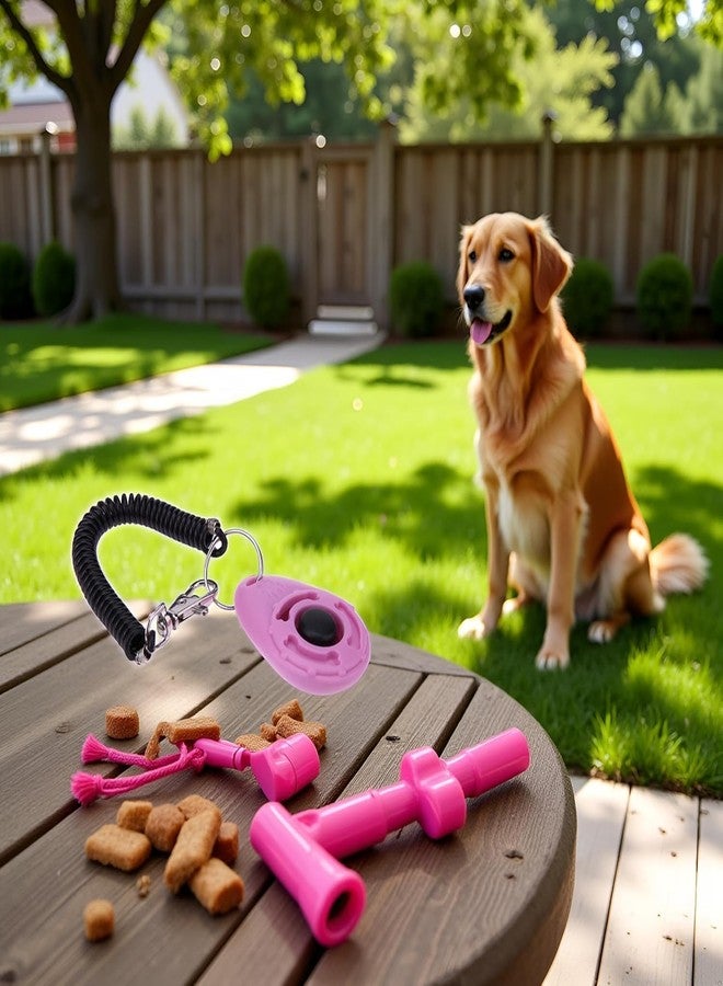 Mozff 2Pcs Pink Dog Clicker for Training Easy to Use with Button Dog Training Accessories Strong and Long-Lasting, Training and Behavior Aids - Image 4